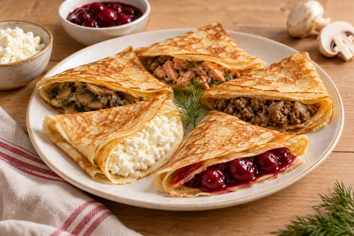 Блины с начинками: сладкие и сытные