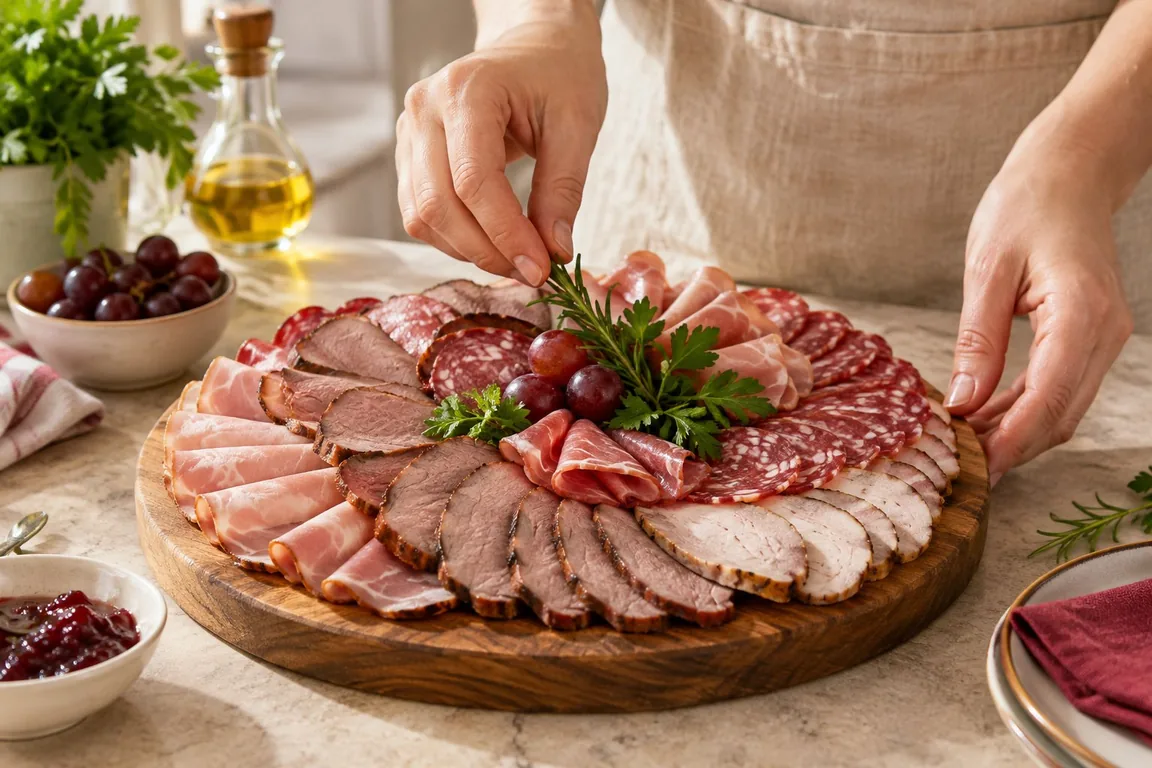 Как красиво нарезать мясное ассорти