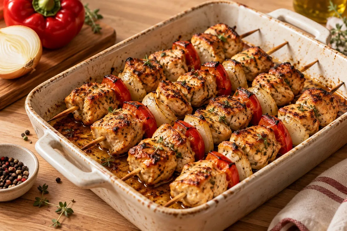Куриные шашлычки в духовке