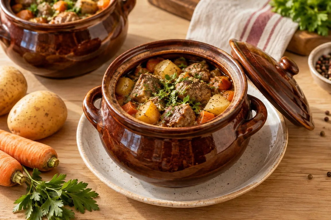 Мясо в горшочках