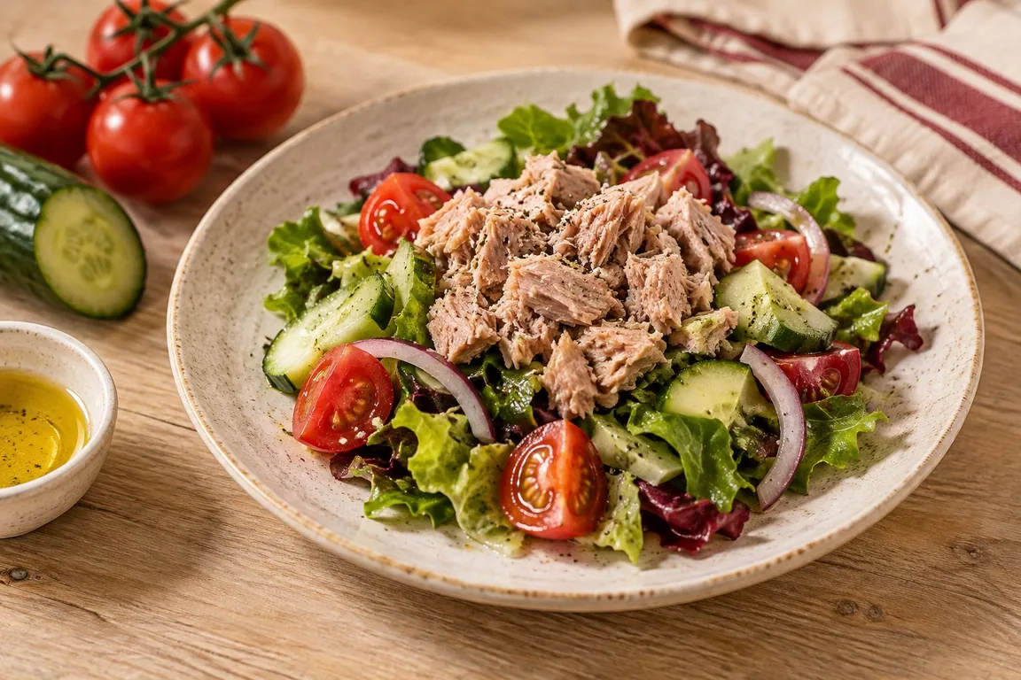 Салат с тунцом и овощами