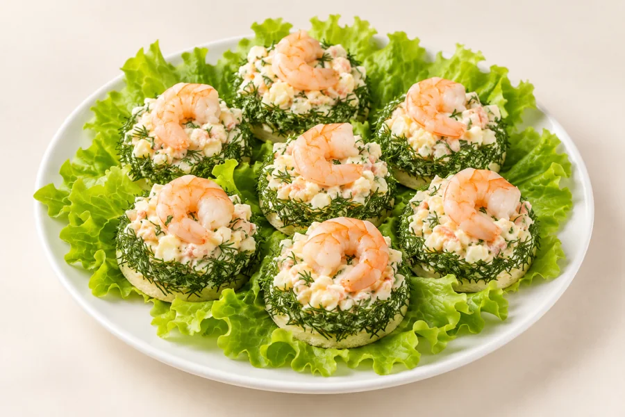 Канапе с икрой и креветками — кафе «Родаковъ», Родаково